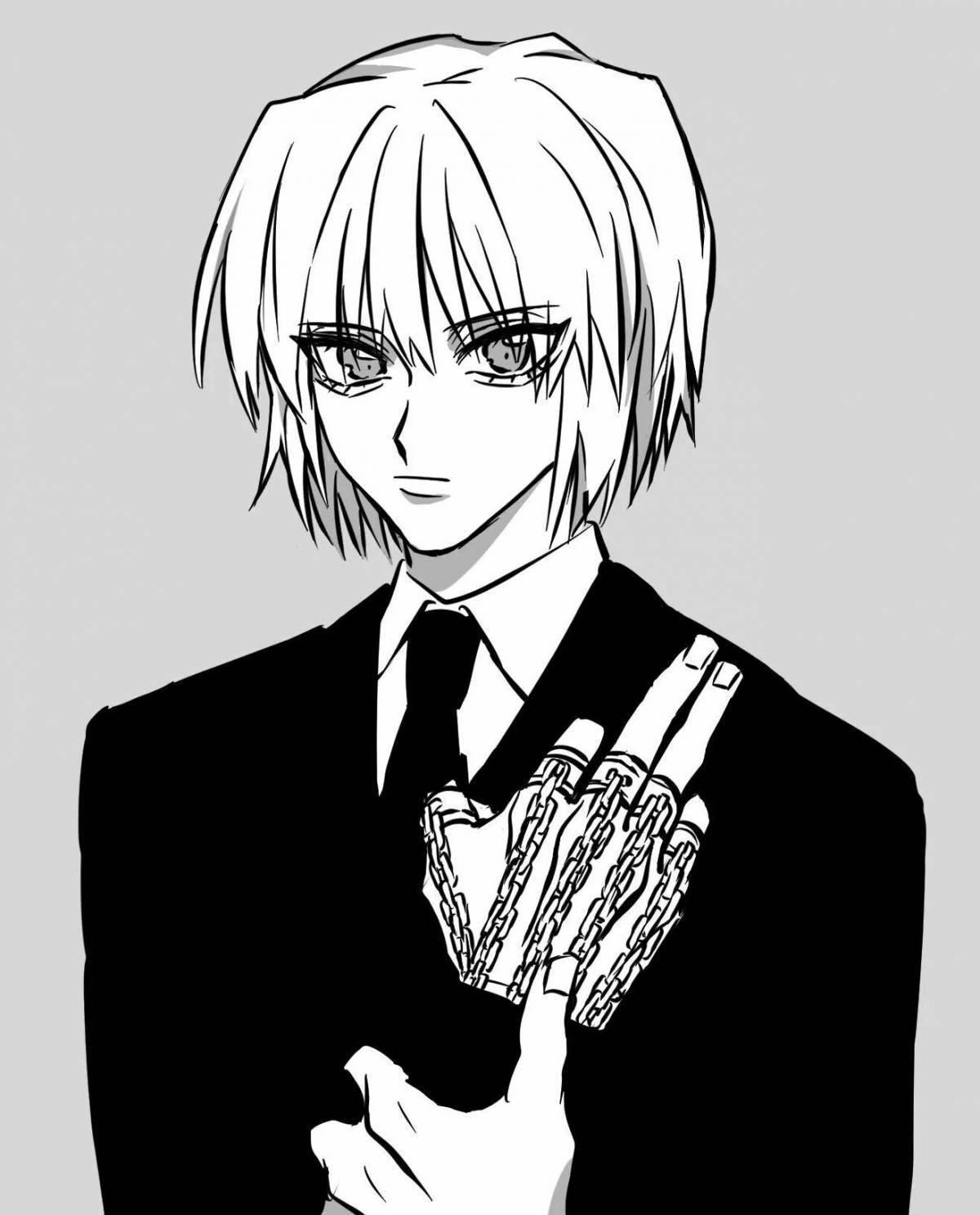 Glowing kurapika coloring page