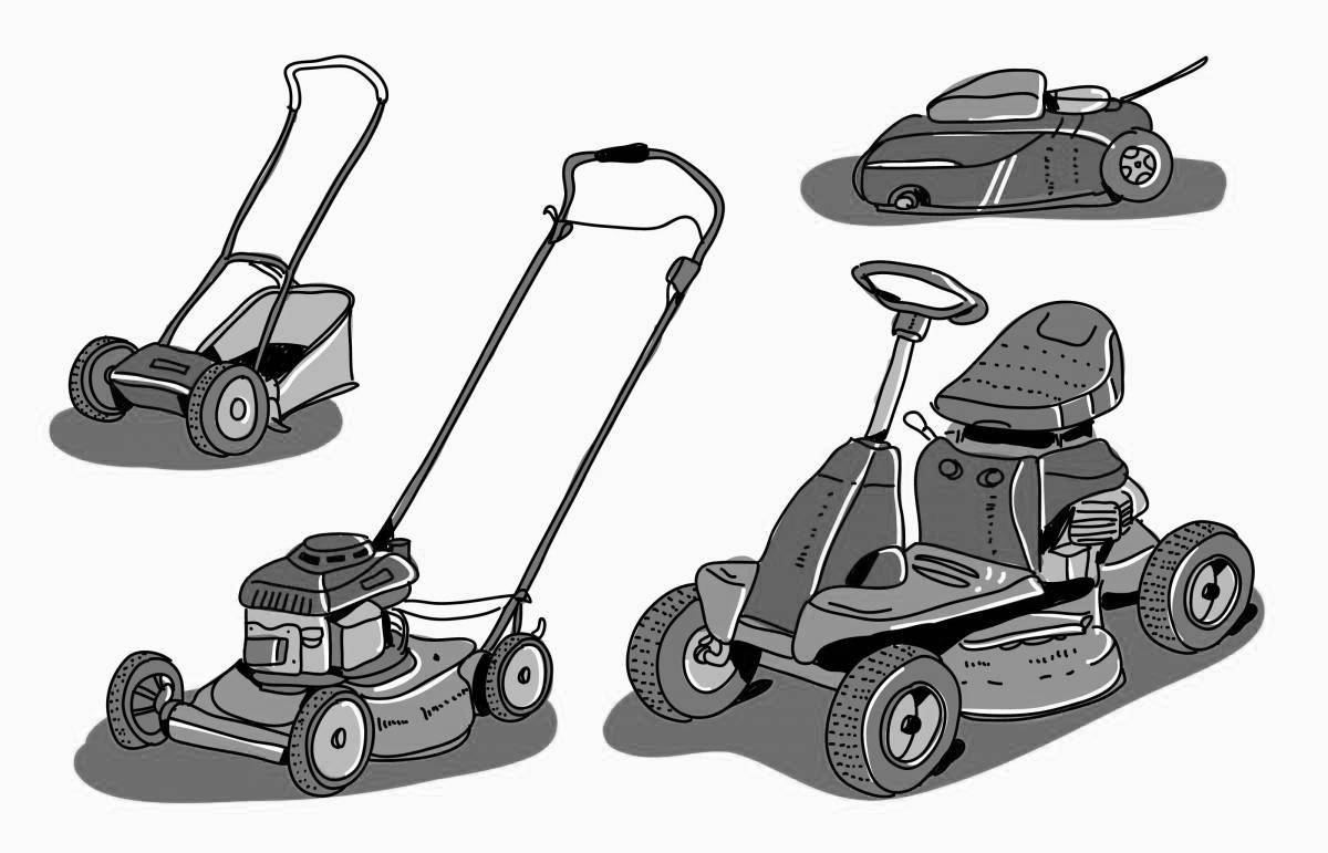 Coloring page happy mower