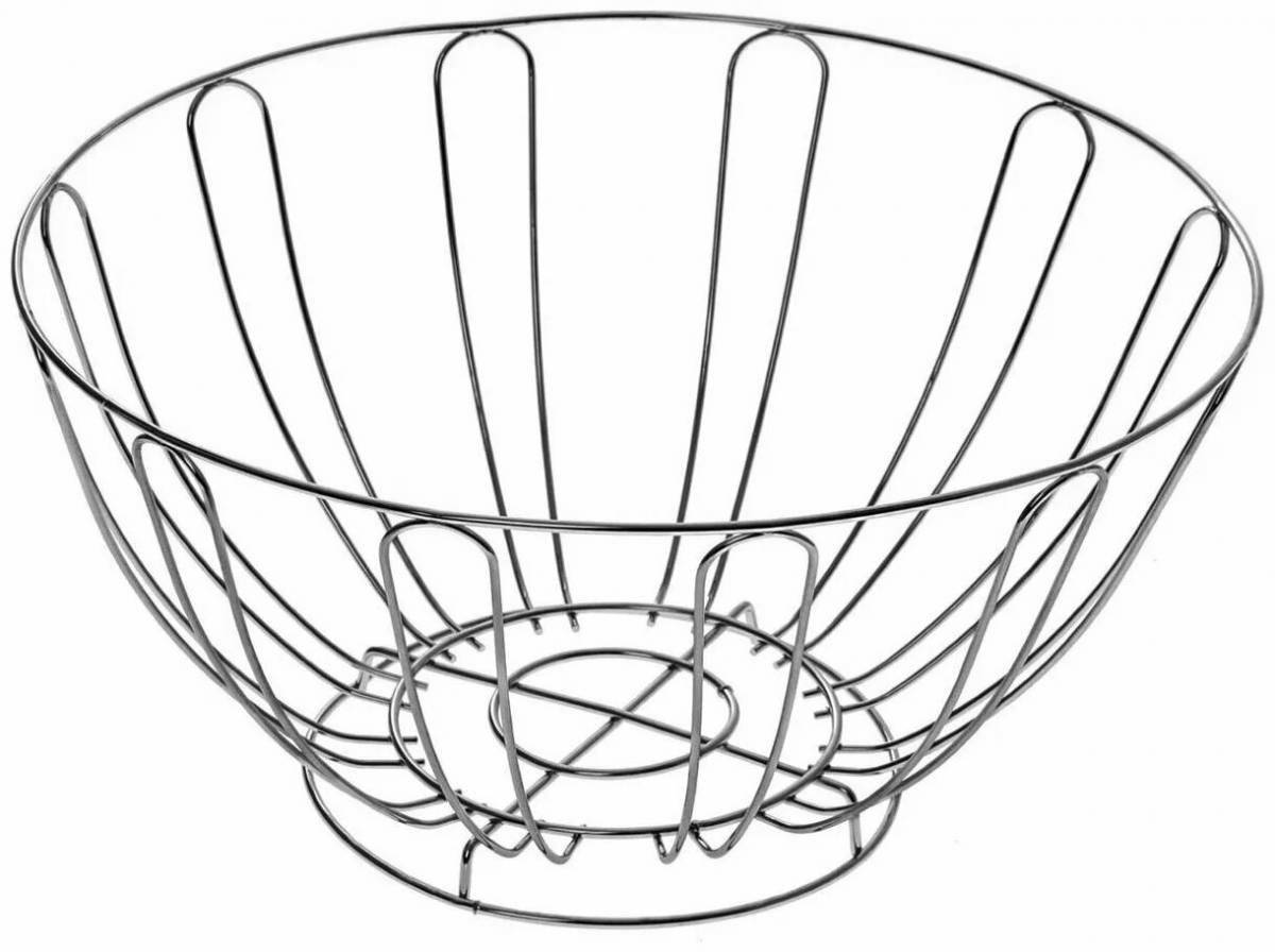Colourful salad bowl coloring page