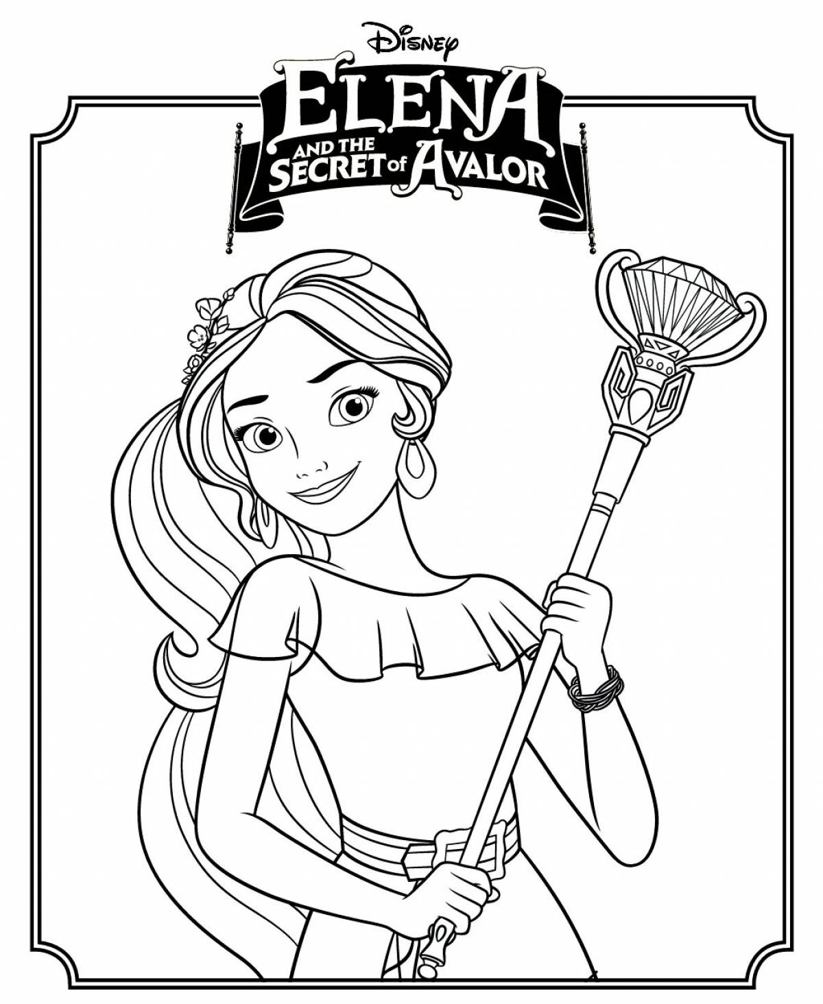 Распечатать раскраски из мультфильма Елена – принцесса Авалора (Elena of Avalor)