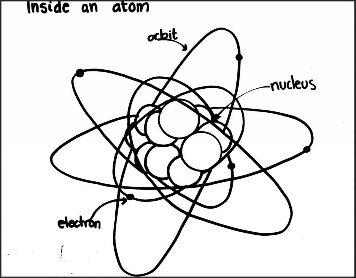 Coloring book magical atom