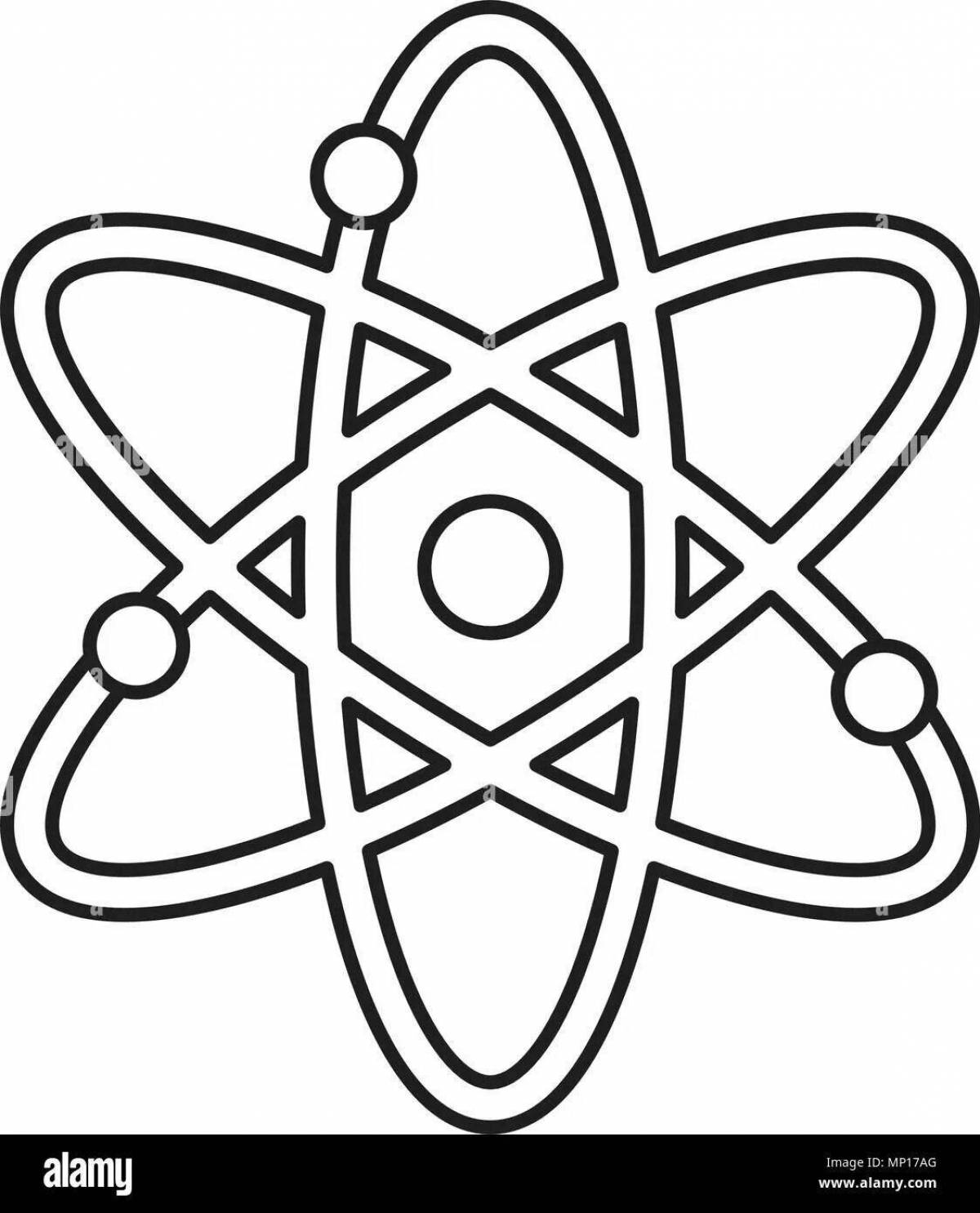 Charming atom coloring page