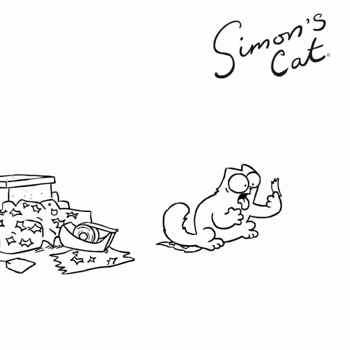 Кот Саймон с миской