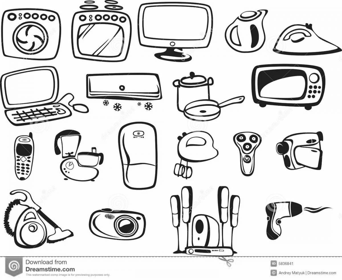 Complex electronics coloring page