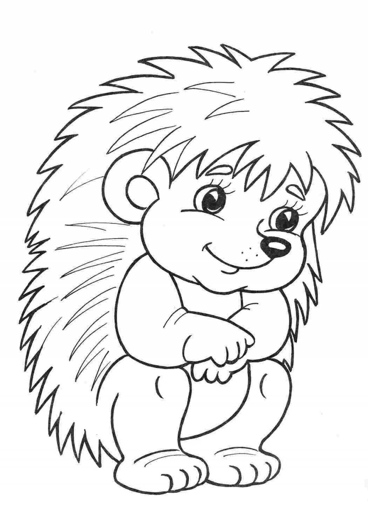 Adorable hedgehog coloring book