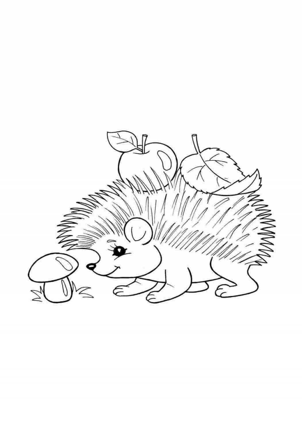 Fancy hedgehog coloring page