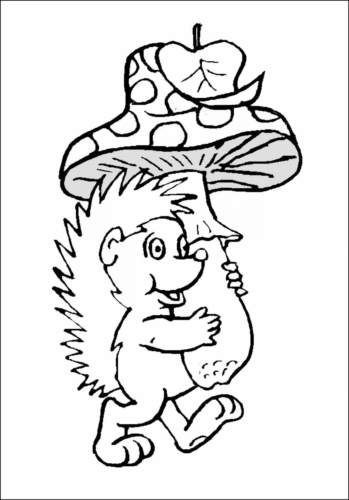 Rampant hedgehog coloring page