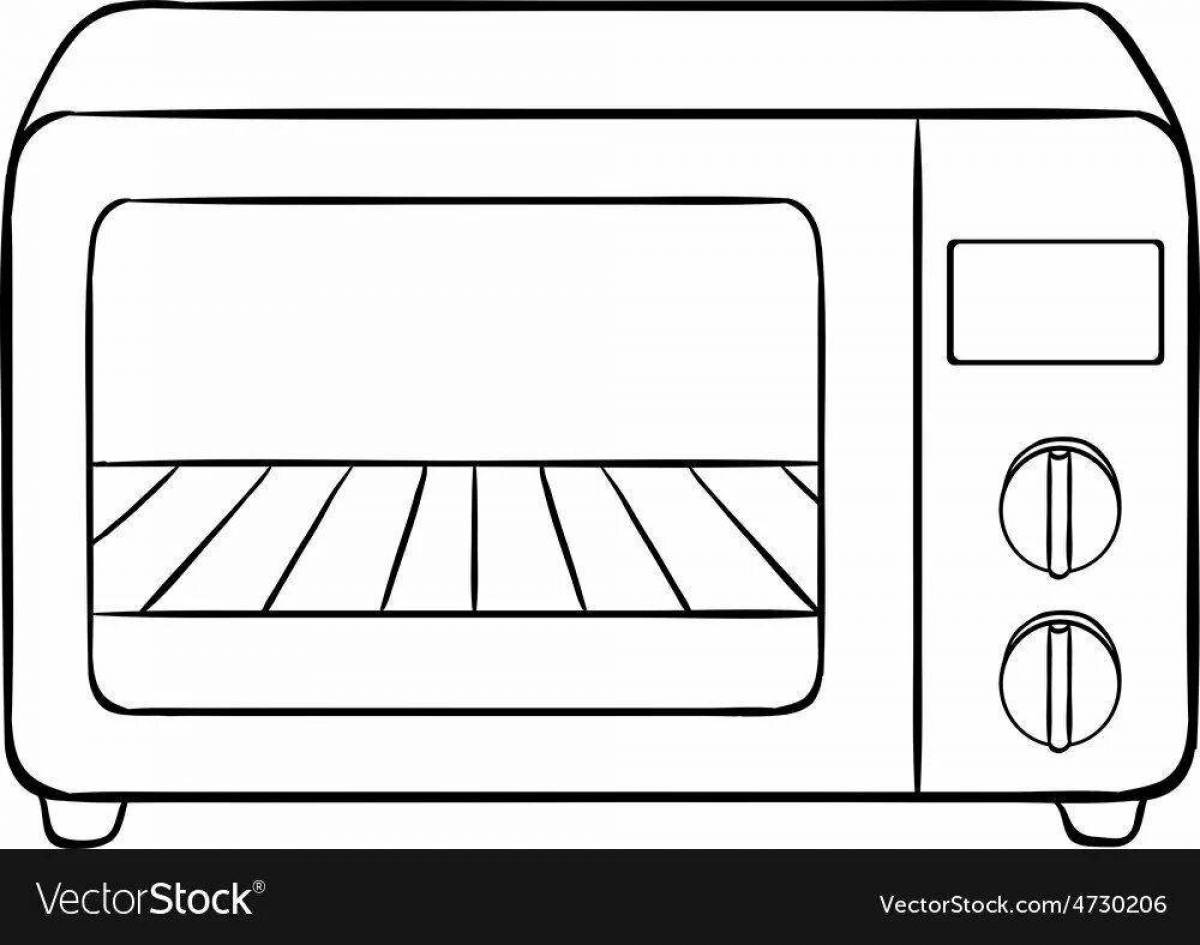 Colorful oven coloring page