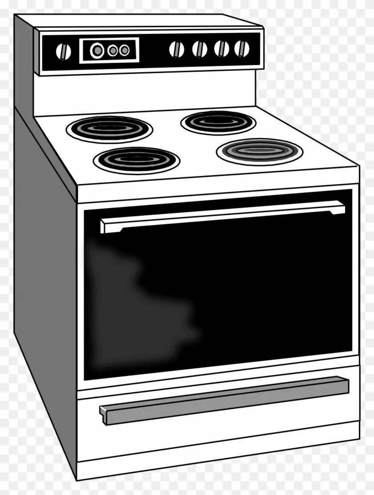 Joyful oven coloring page