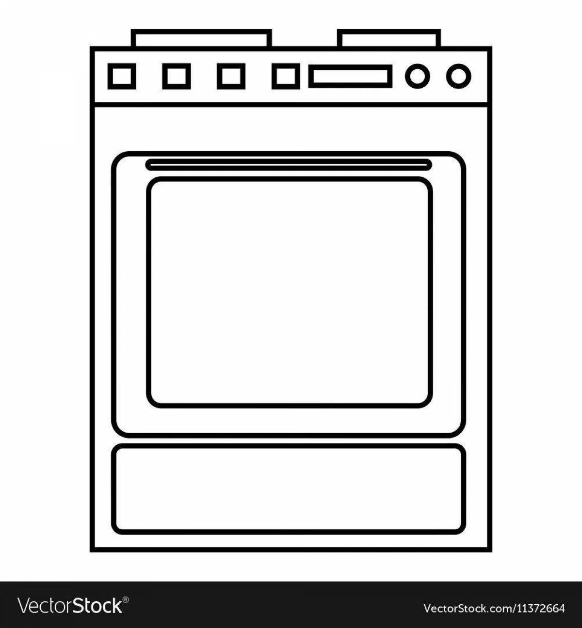 Bright oven coloring page