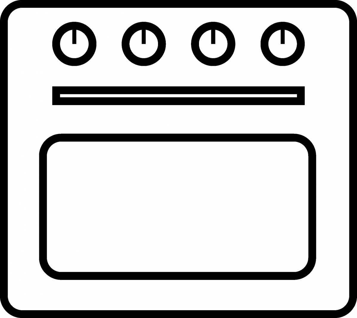 Luminous oven coloring page