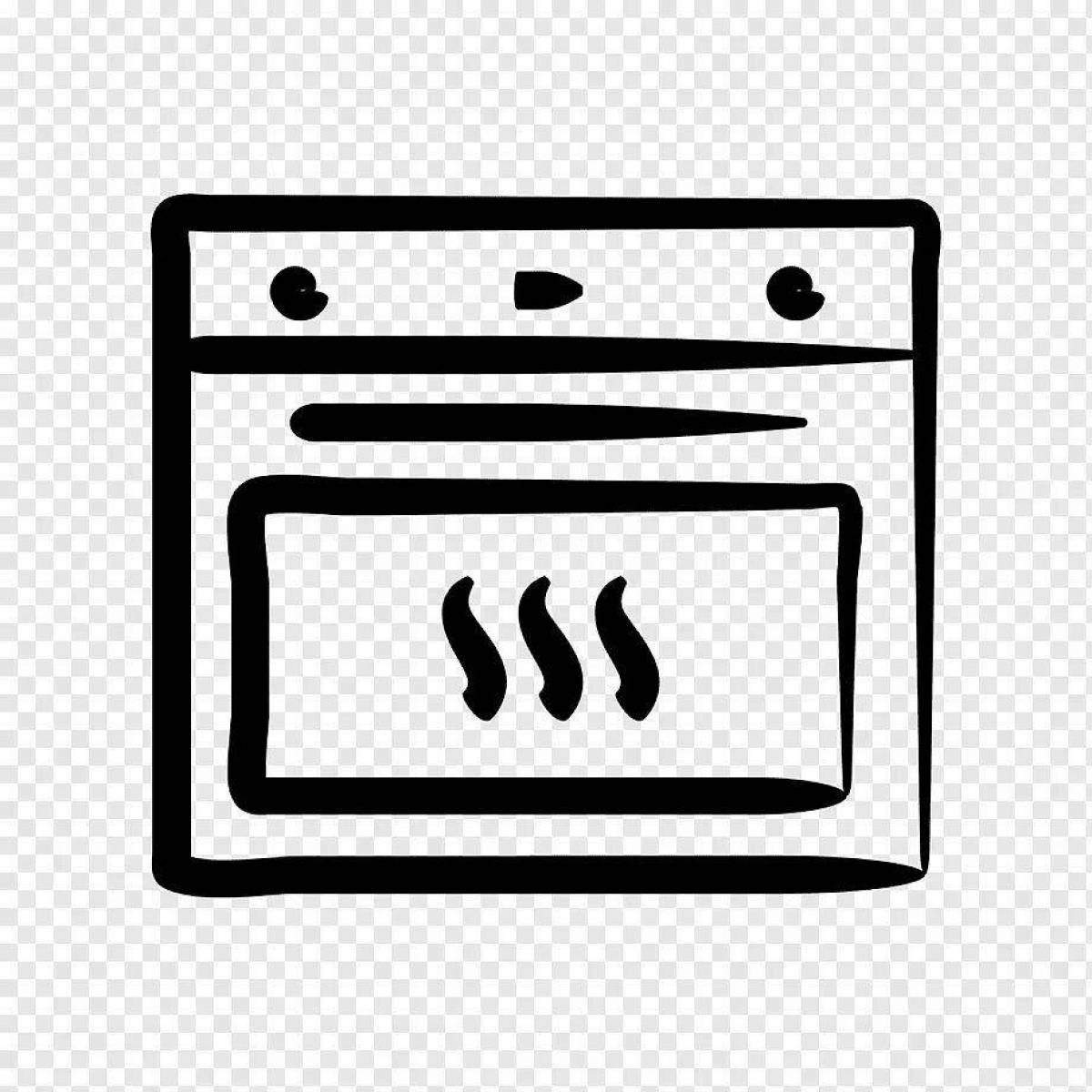 Animated oven coloring page