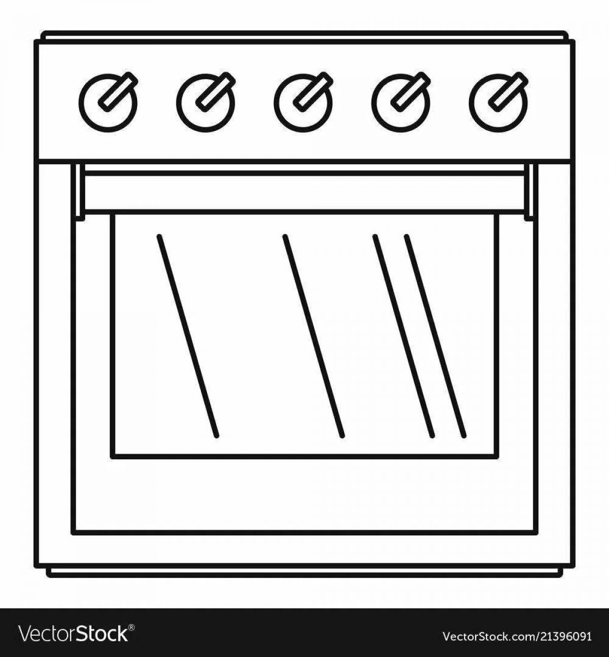 Attractive oven coloring page