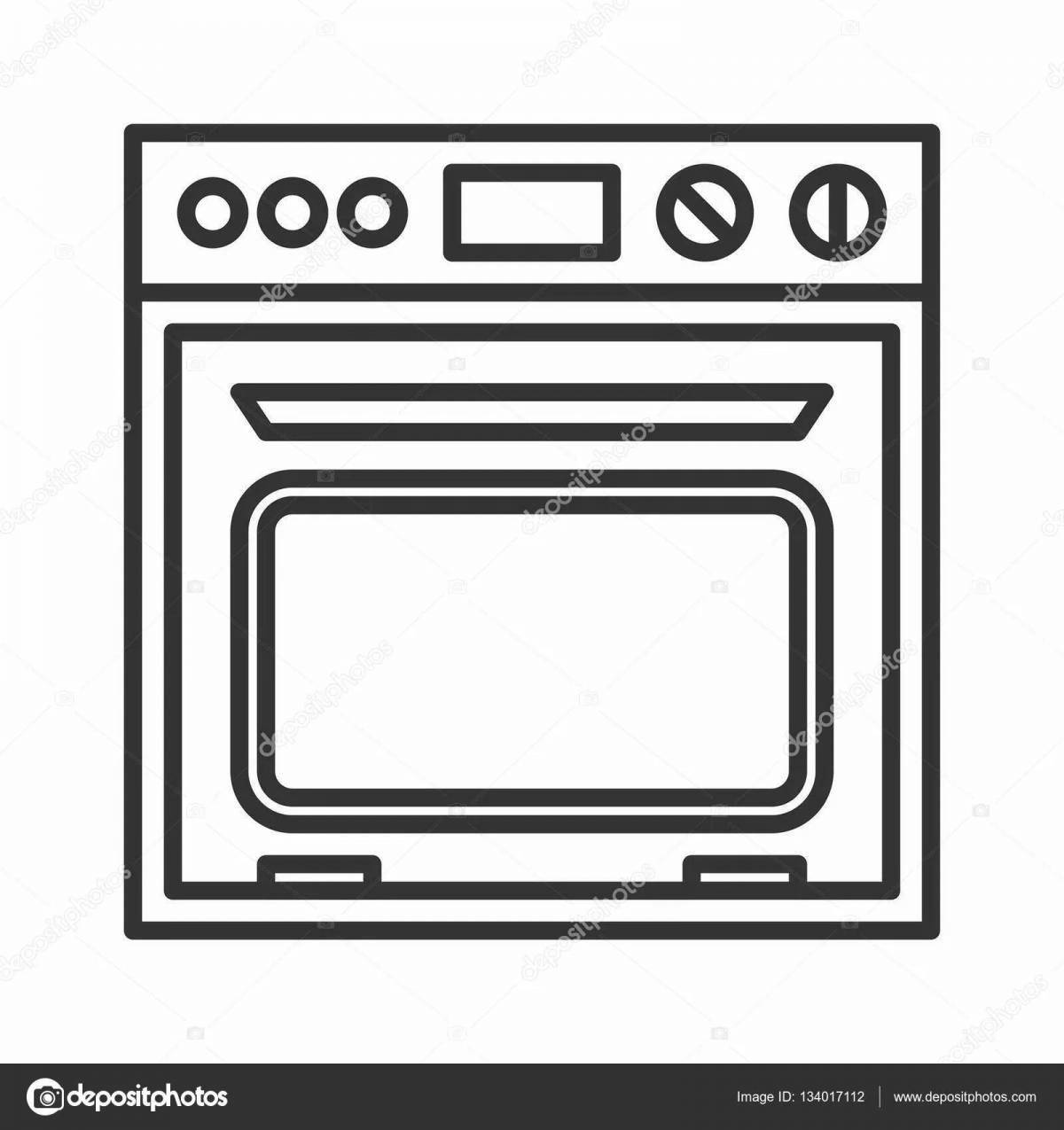 Magic oven coloring page