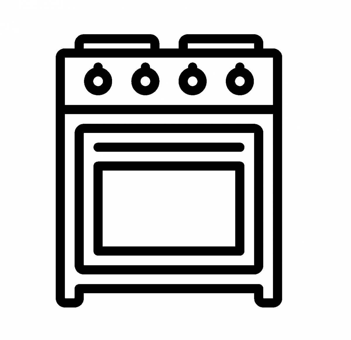 Sparkling oven coloring page