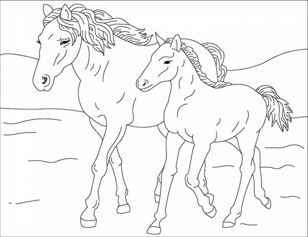 Sunny horse coloring page