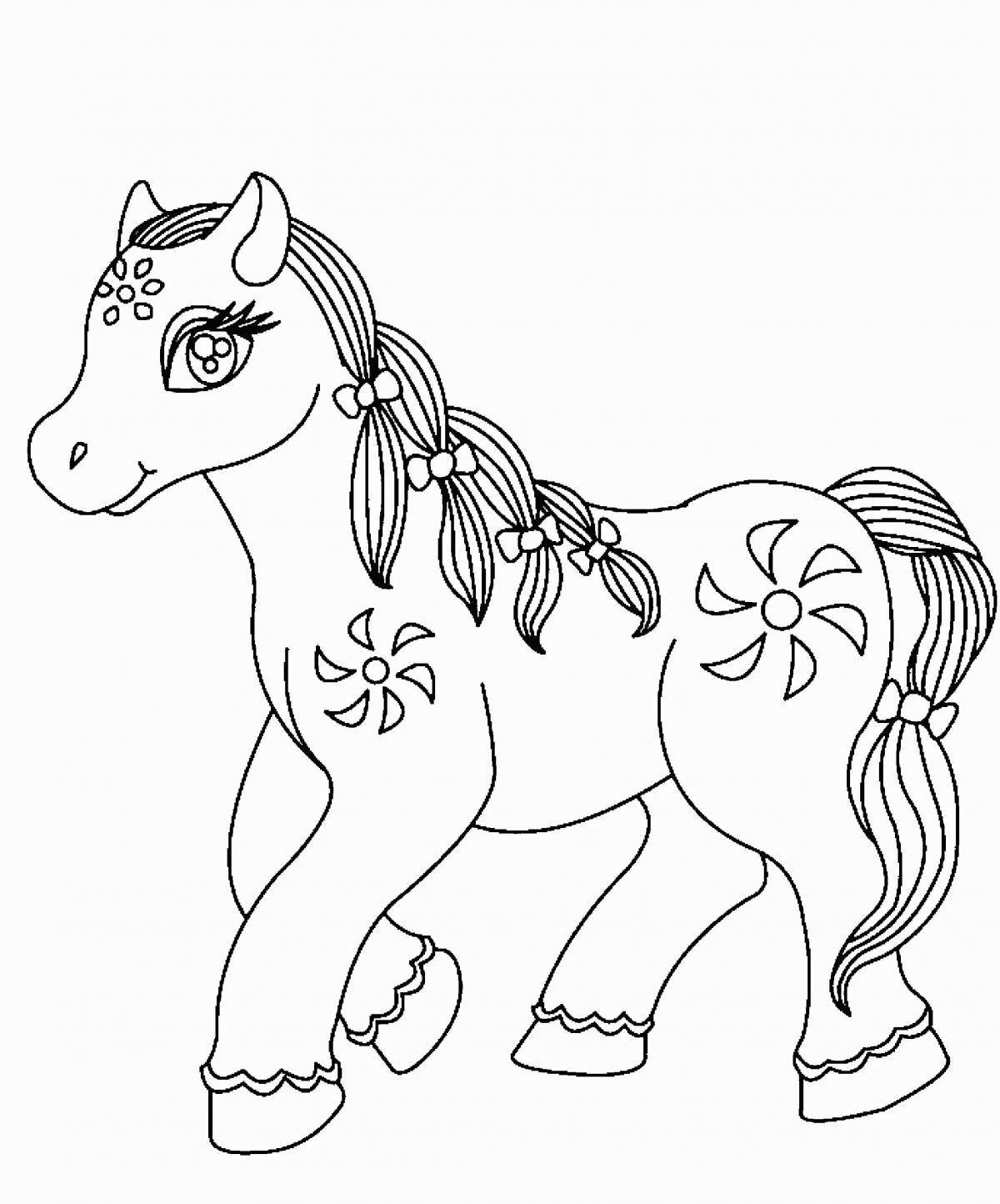 Bright horse coloring page