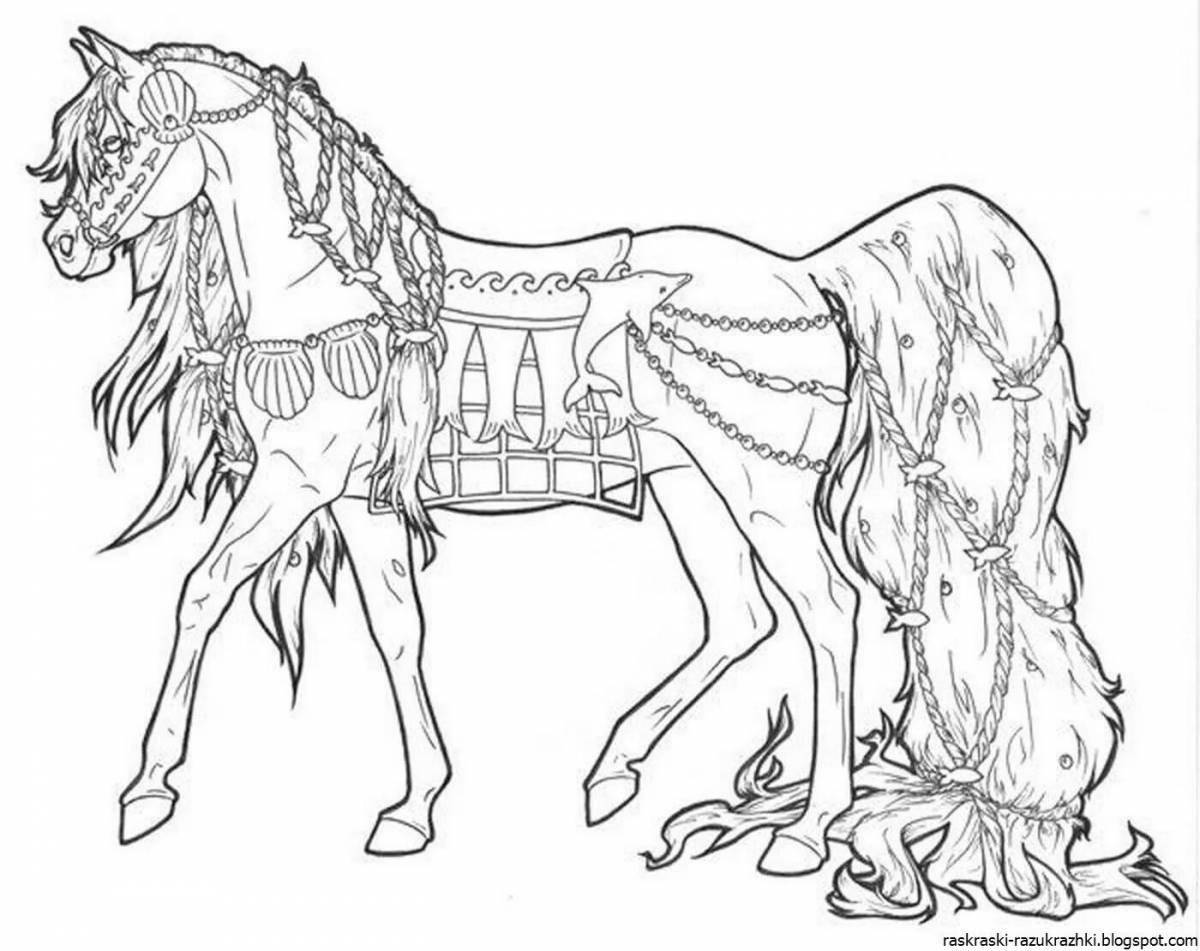 Crazy horse coloring page