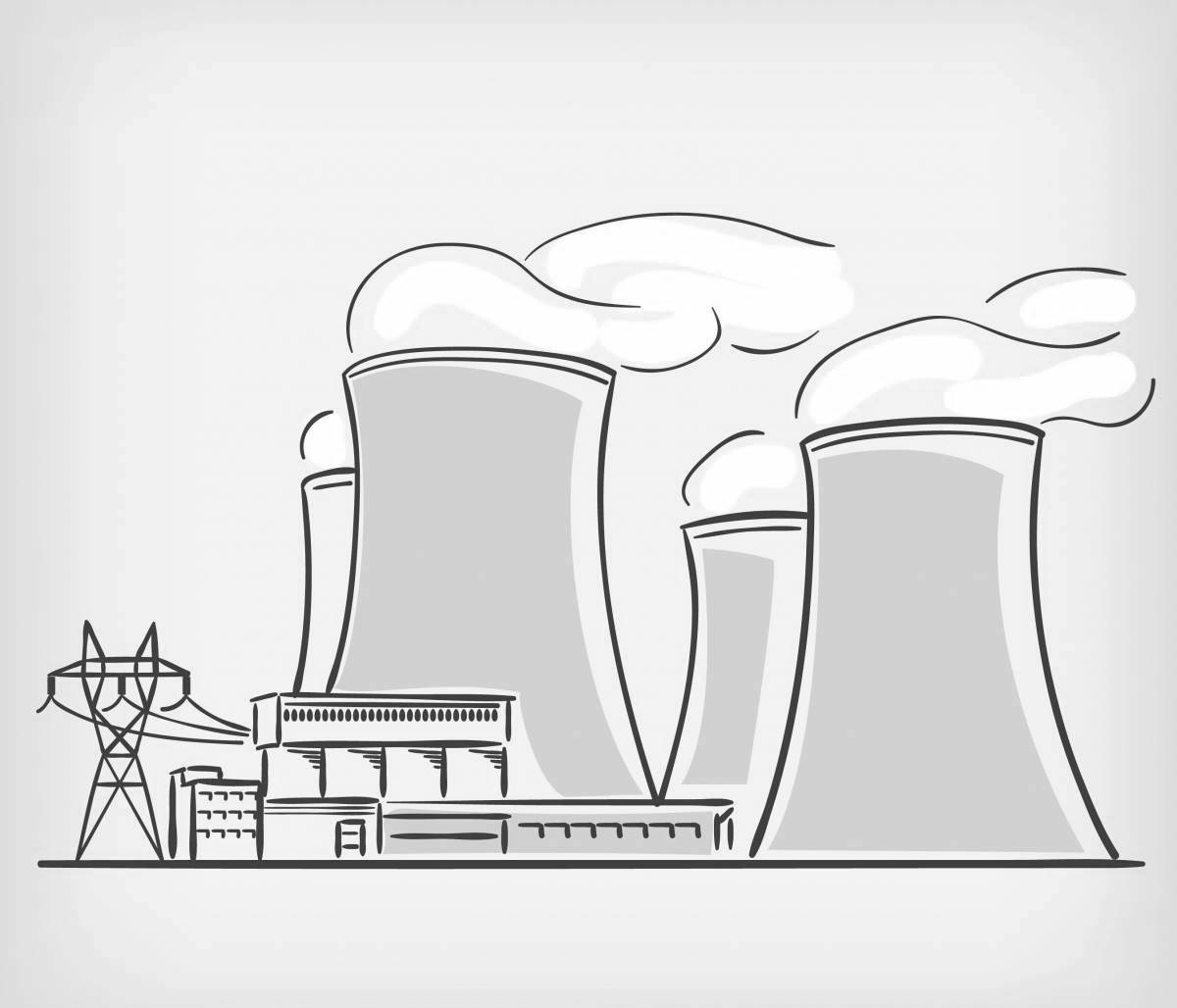 Fun coloring nuclear power plant