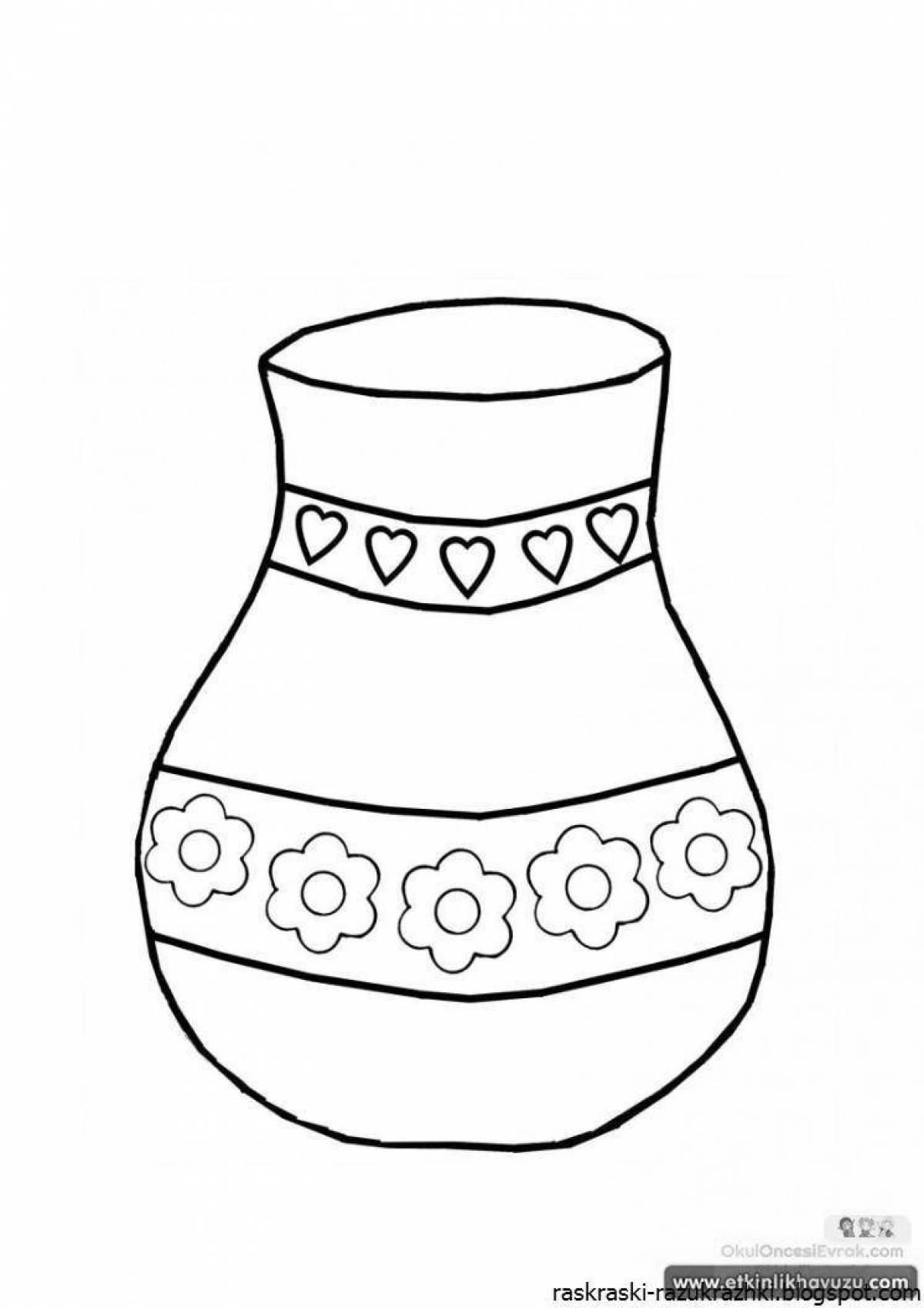Яркая ваза-раскраска