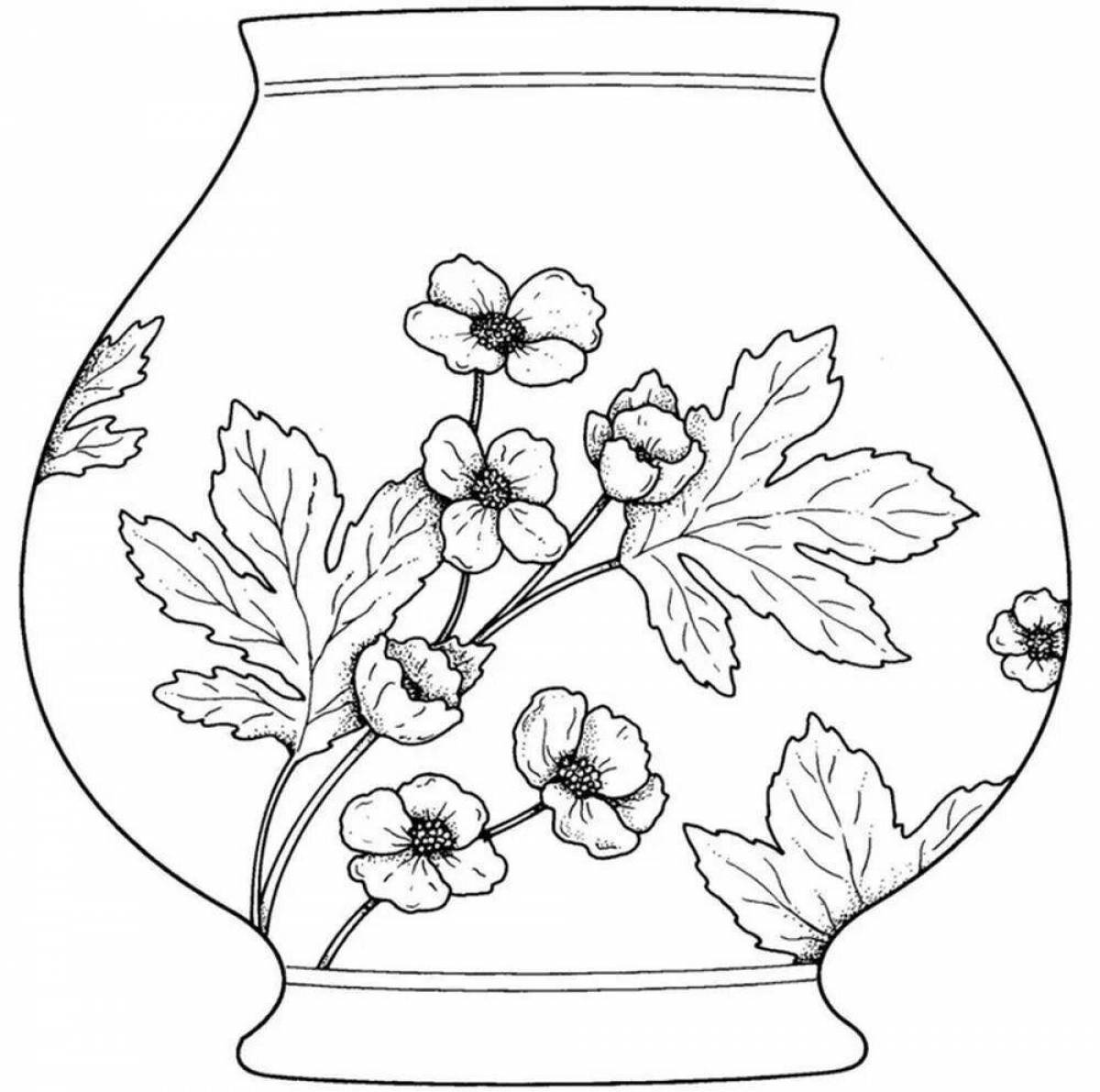 Luminous vase coloring page