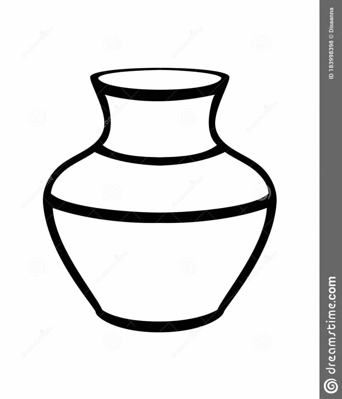 Playful vase coloring page