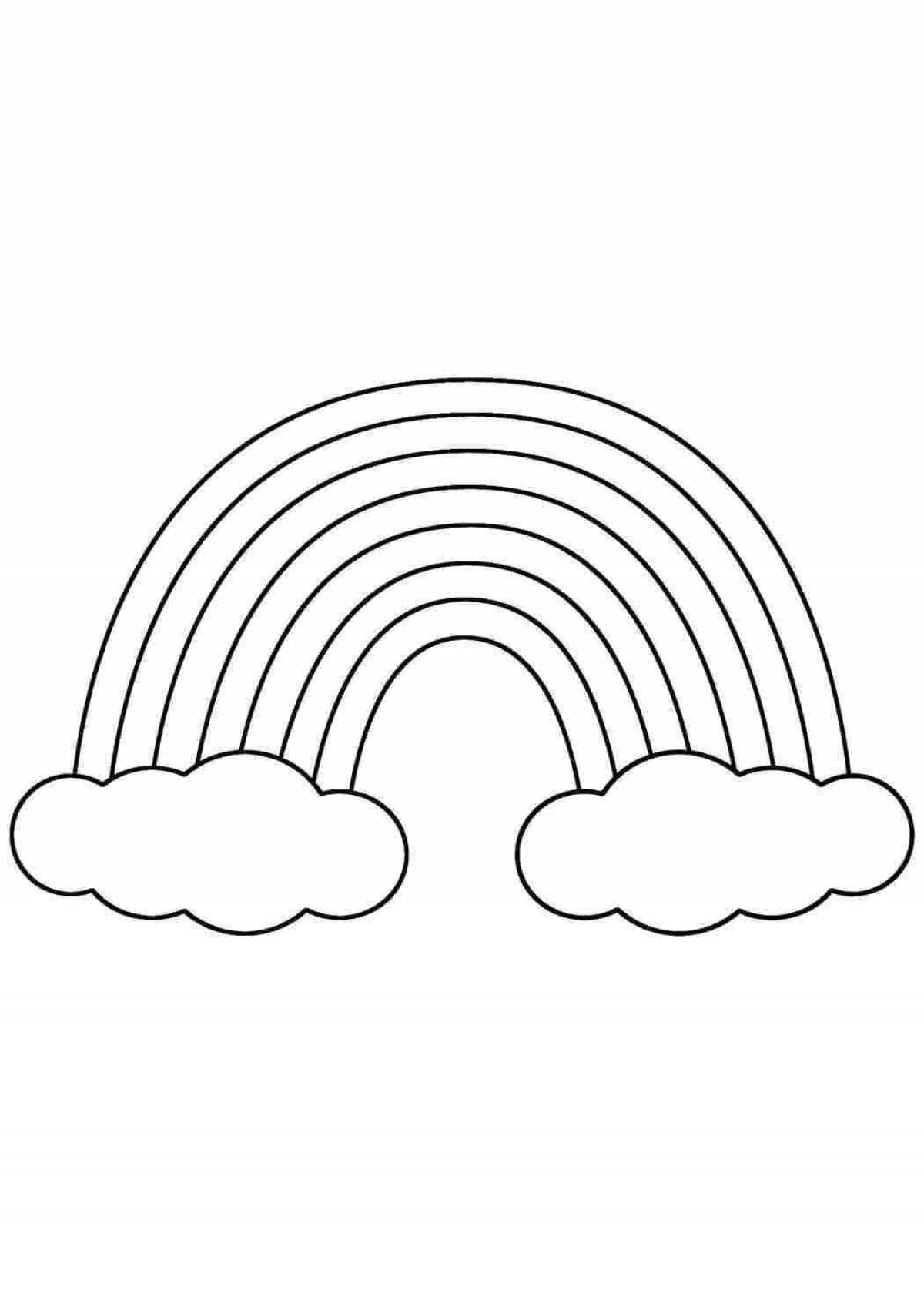 Раскраска радуга. Раскраска Радуга с облаками.