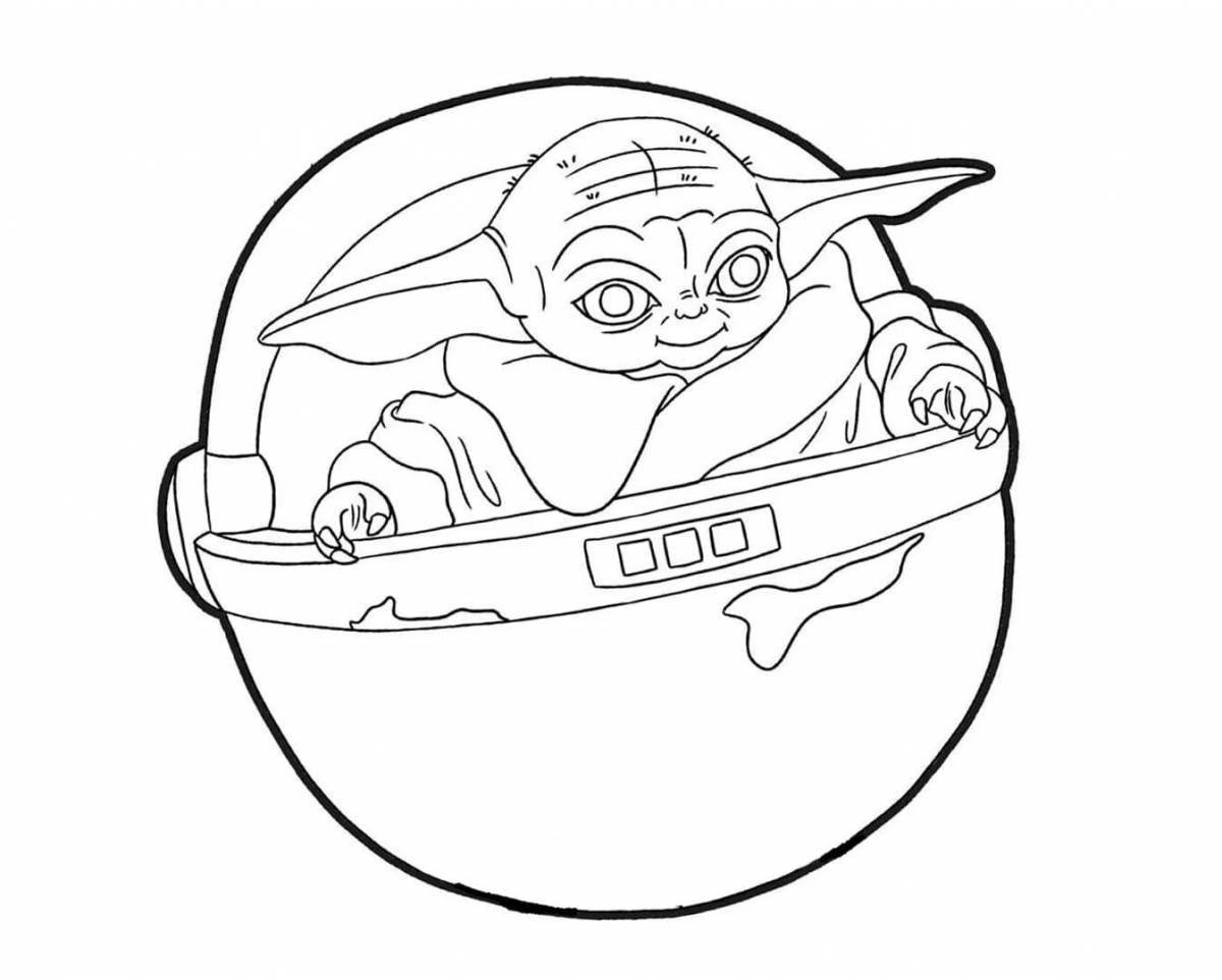 Playful yodo coloring page