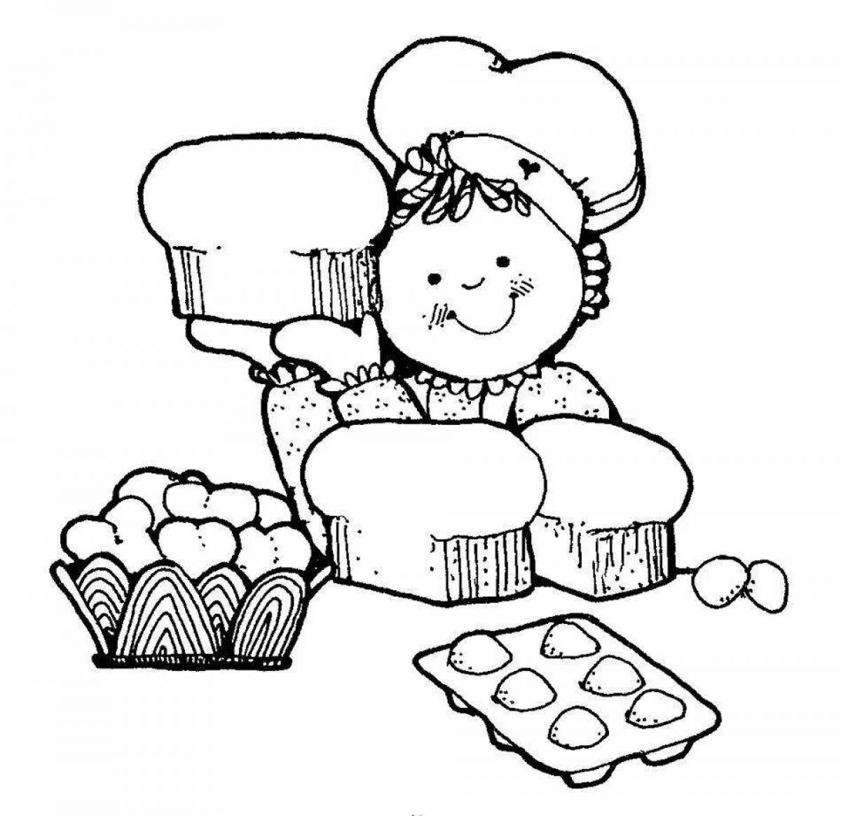 Delicious cooking coloring page
