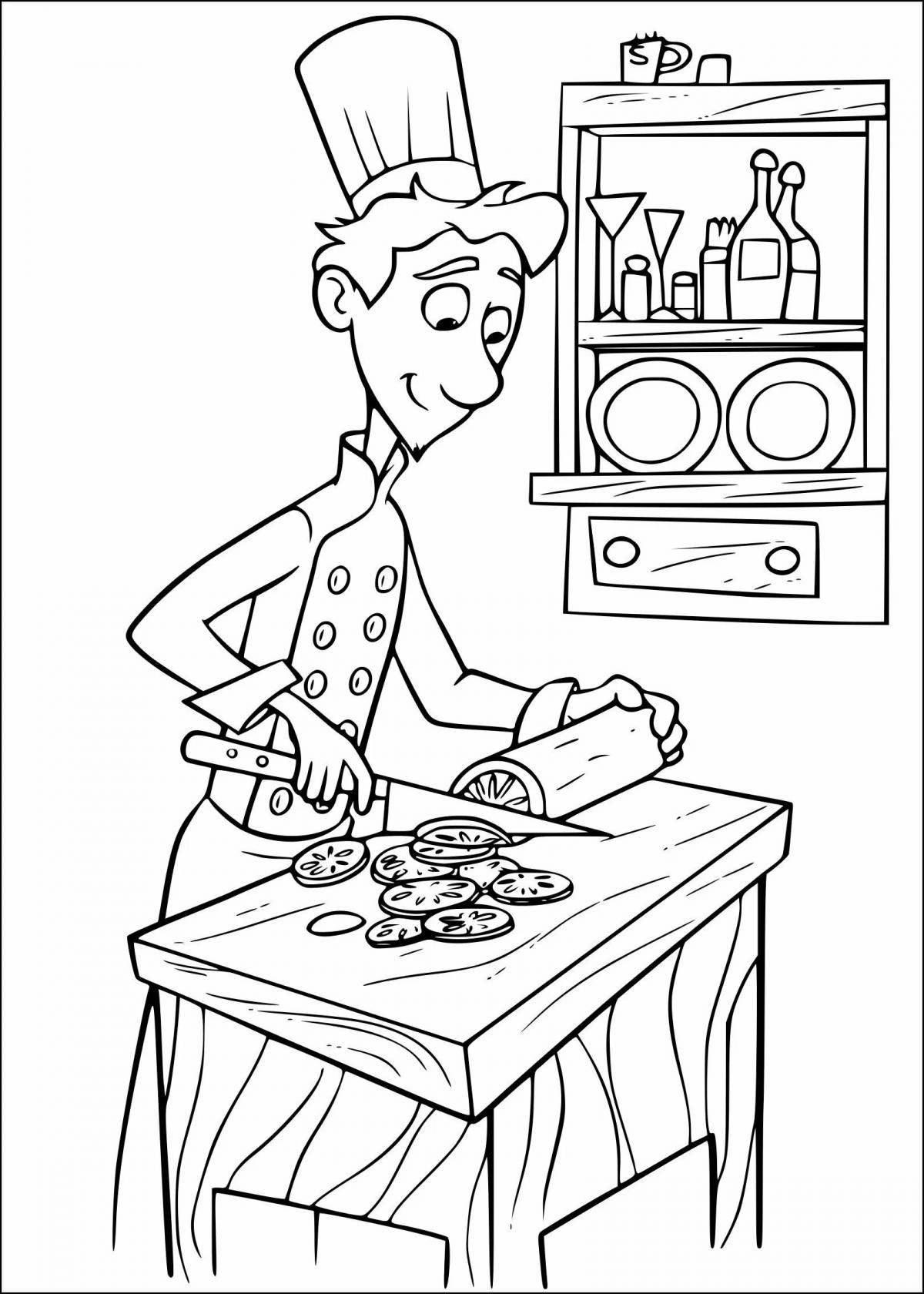 Attractive cooking coloring book