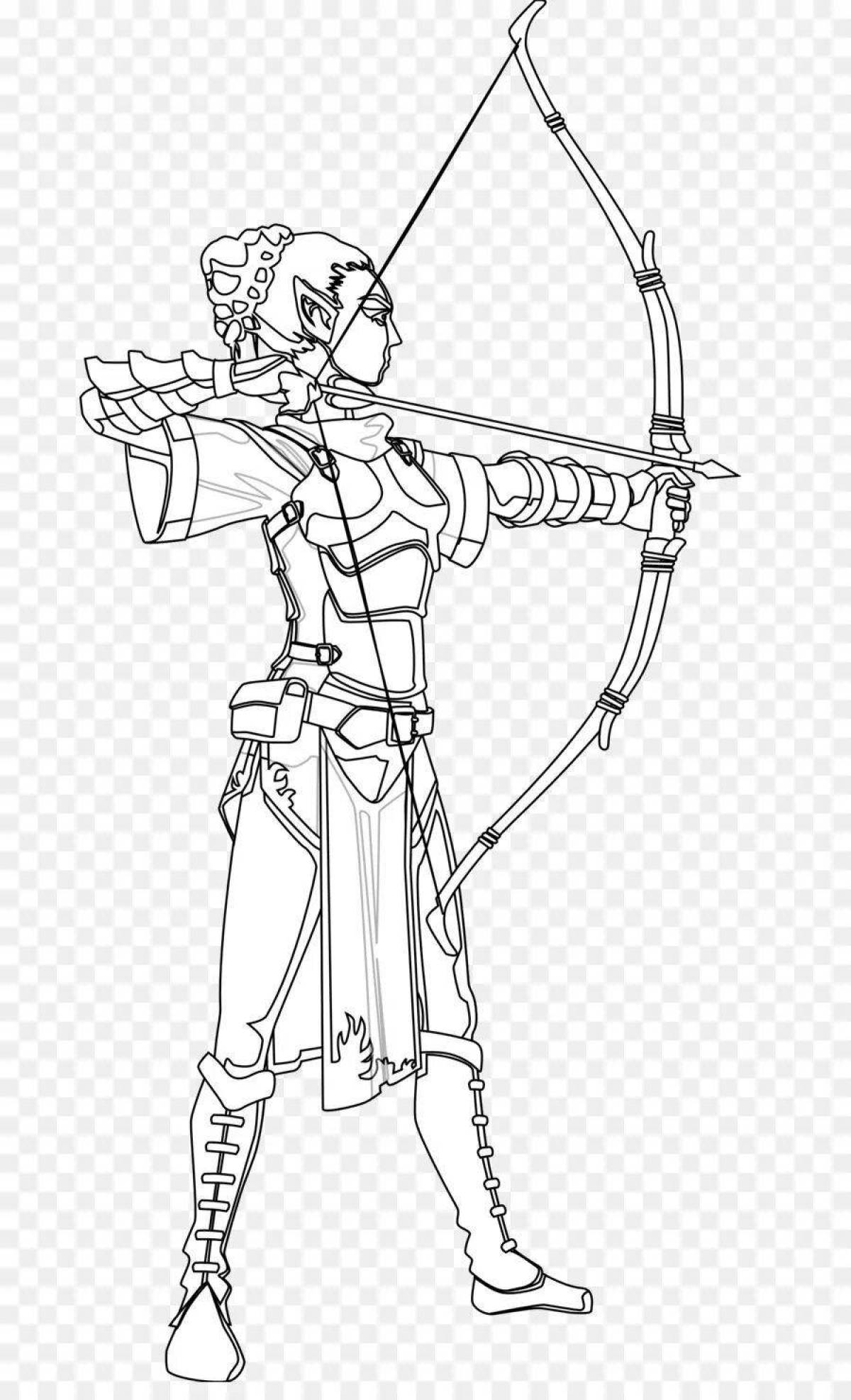Majestic archer coloring page