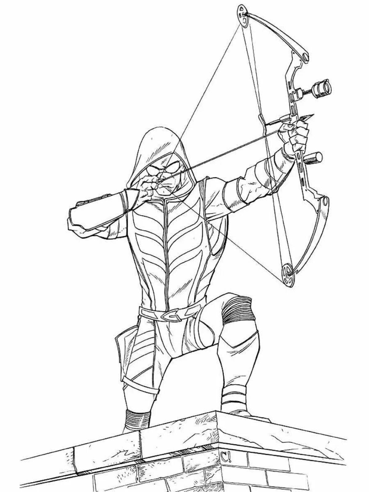 Adventurous archer coloring page