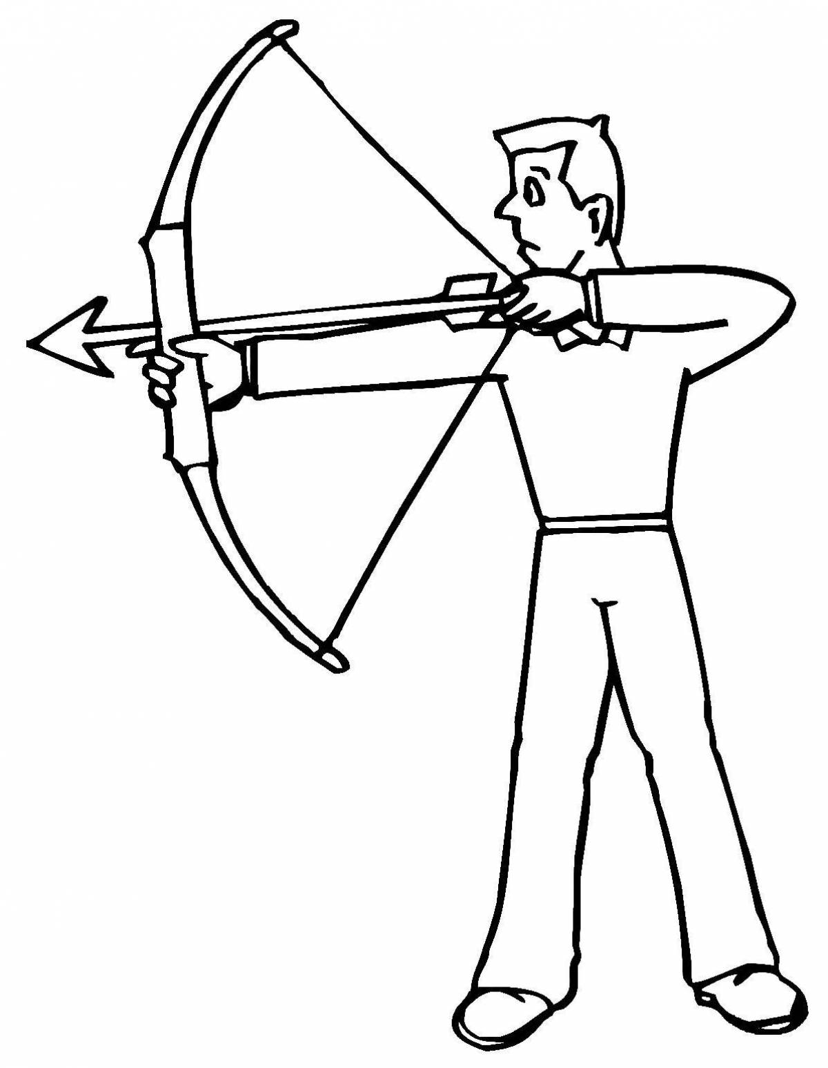 Heroic archer coloring page