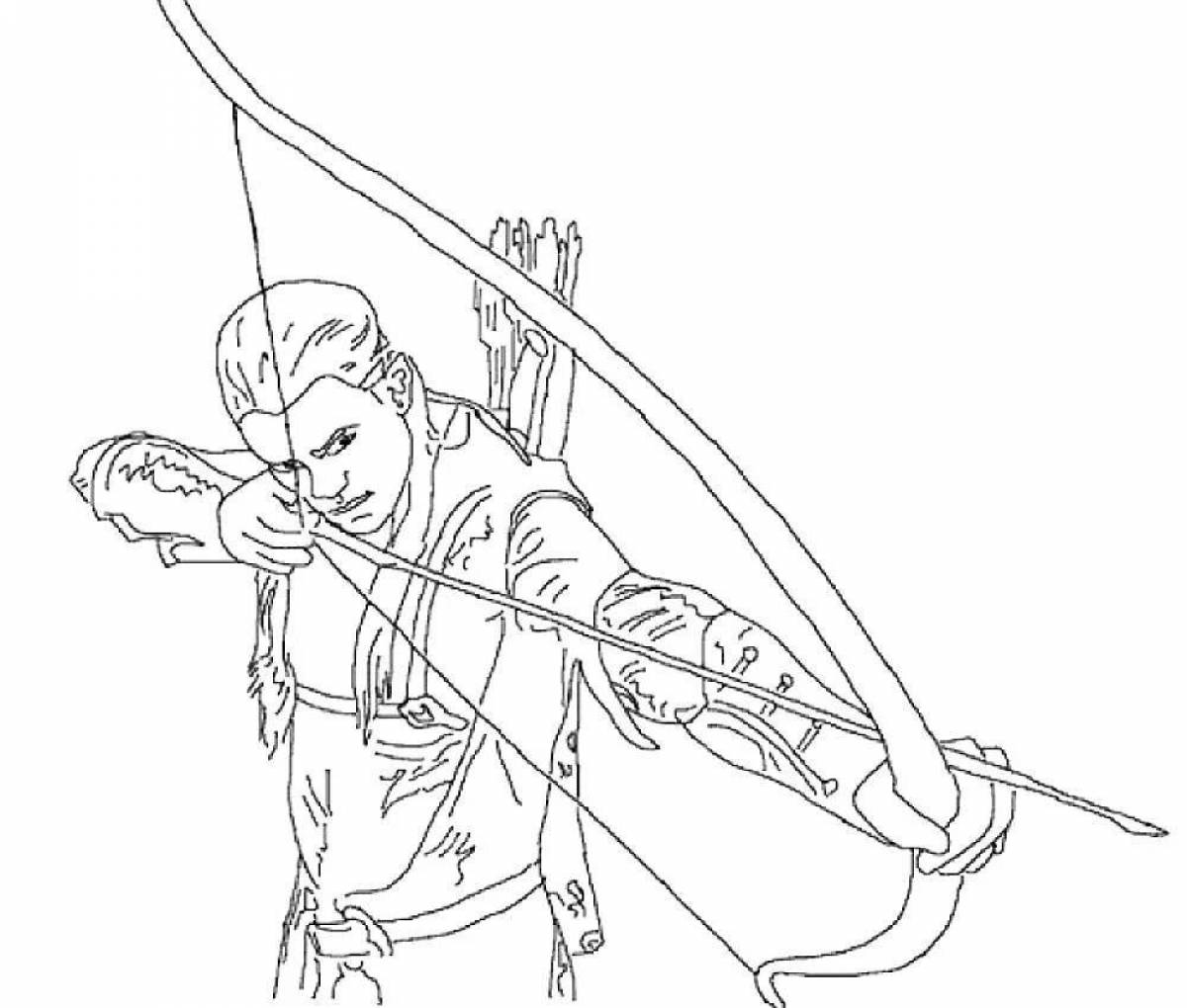 Ferocious archer coloring page