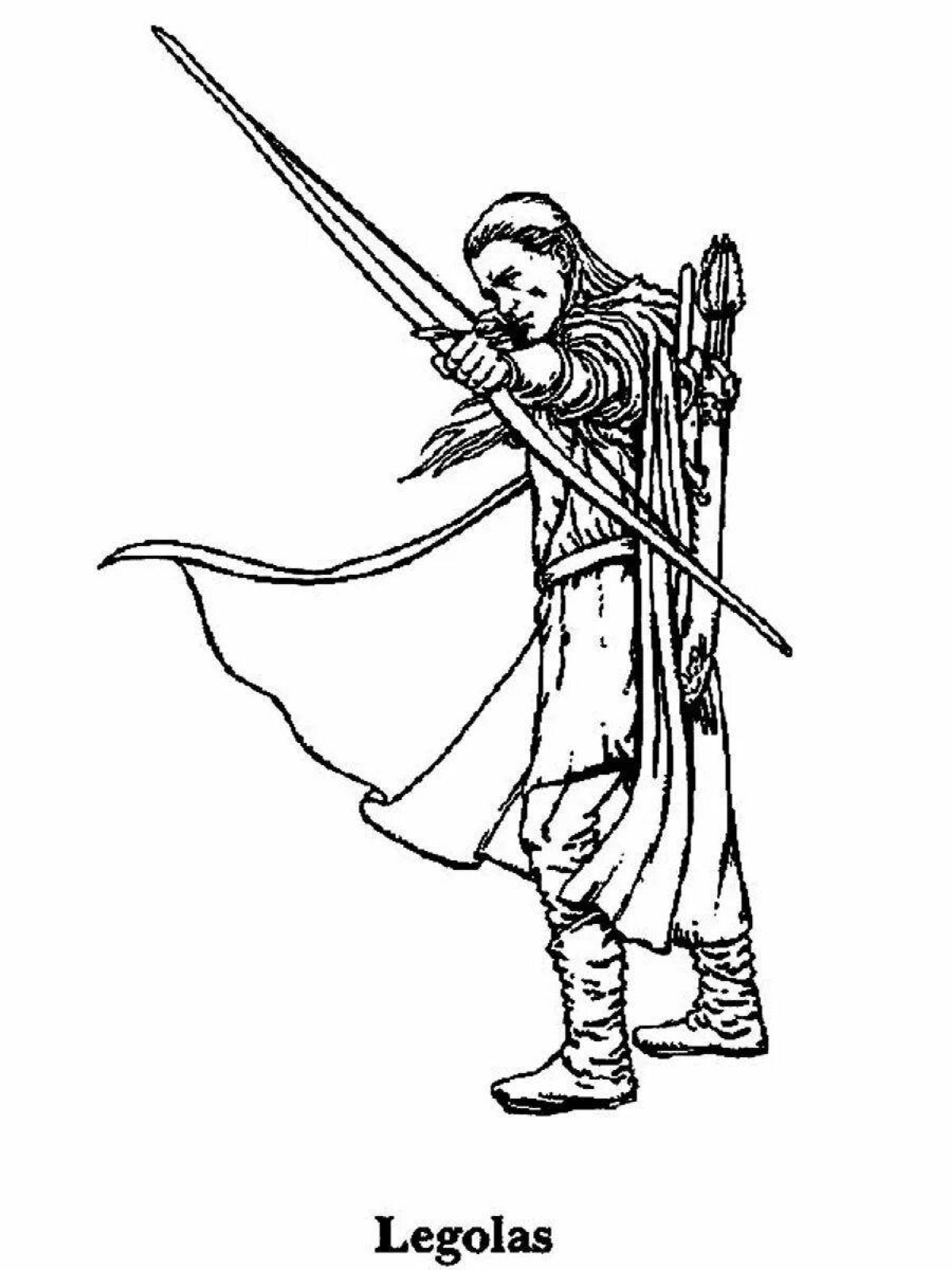Experienced archer coloring page