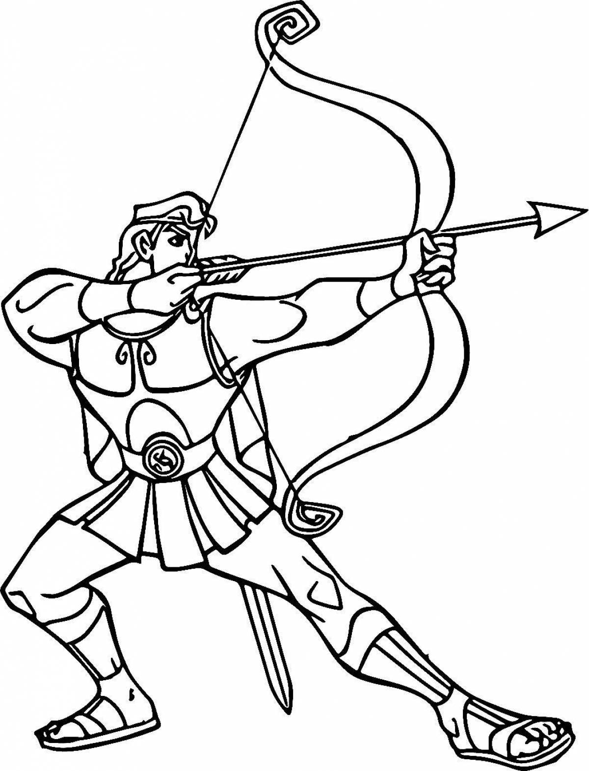 Coloring book brave archer