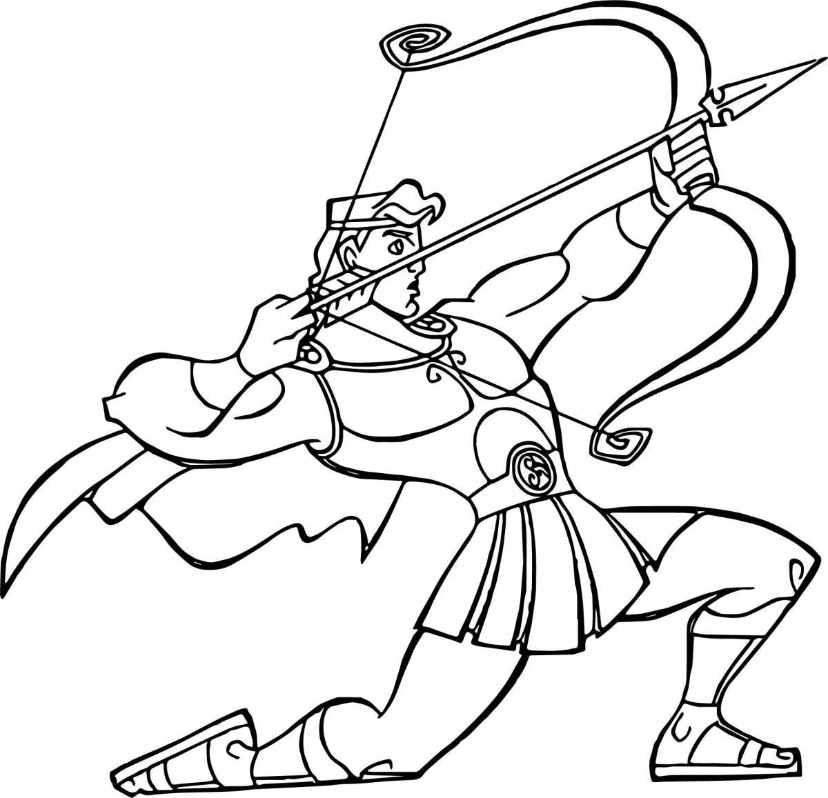 Coloring book fearless archer