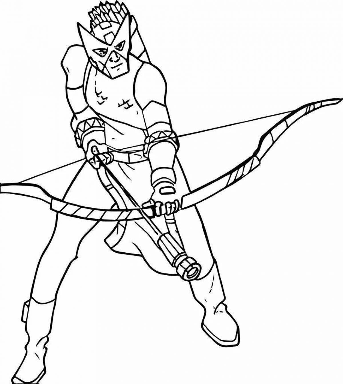 Decided archer coloring page