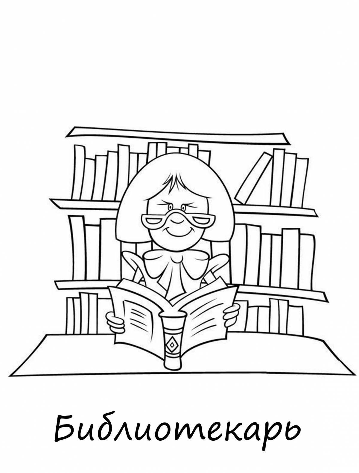 Coloring page of the bewitching librarian