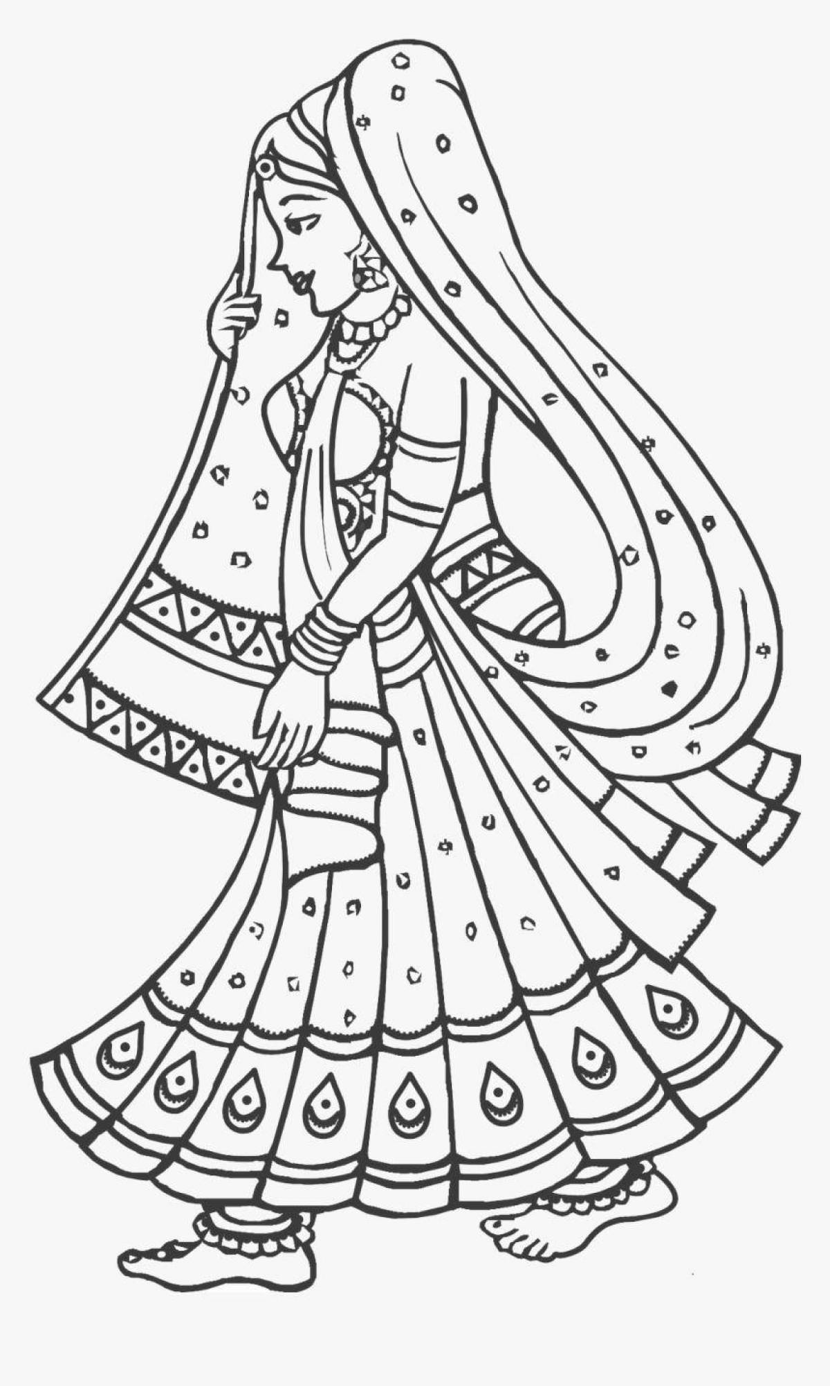 Ornate Indian coloring book