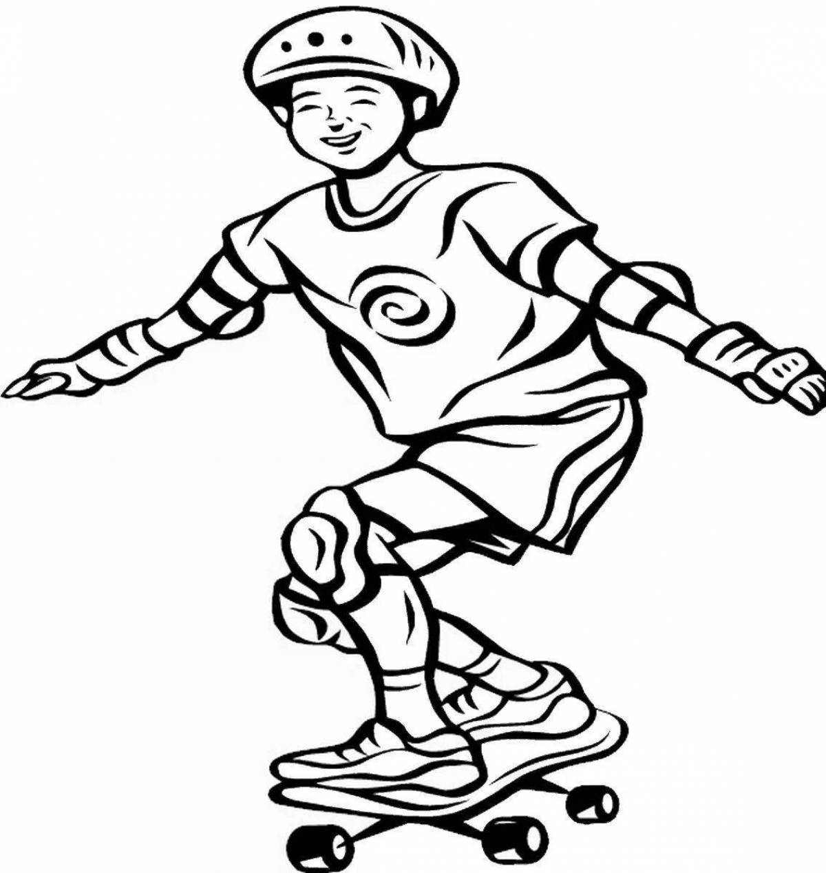 Coloring page daring skateboarder