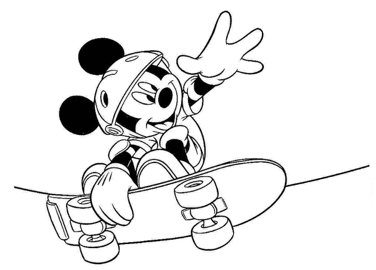 Dynamic skateboarder coloring page