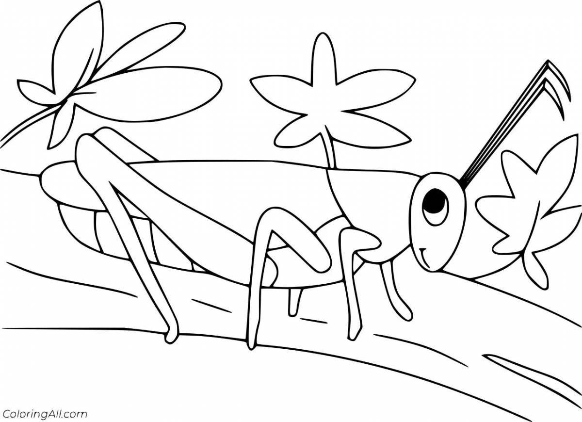 Colorful locust coloring page