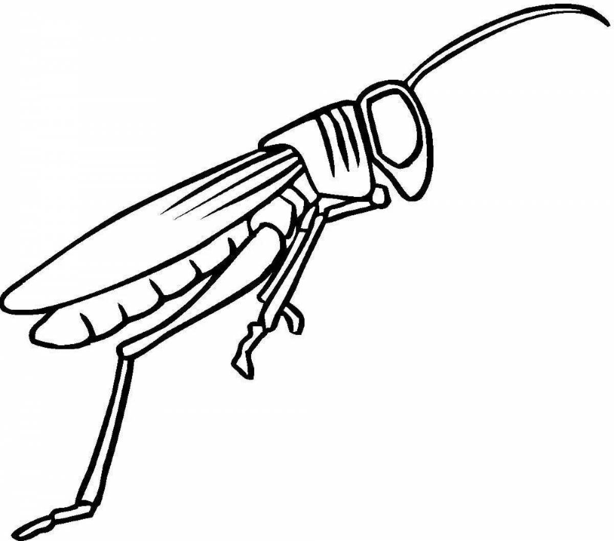 Glowing locust coloring page