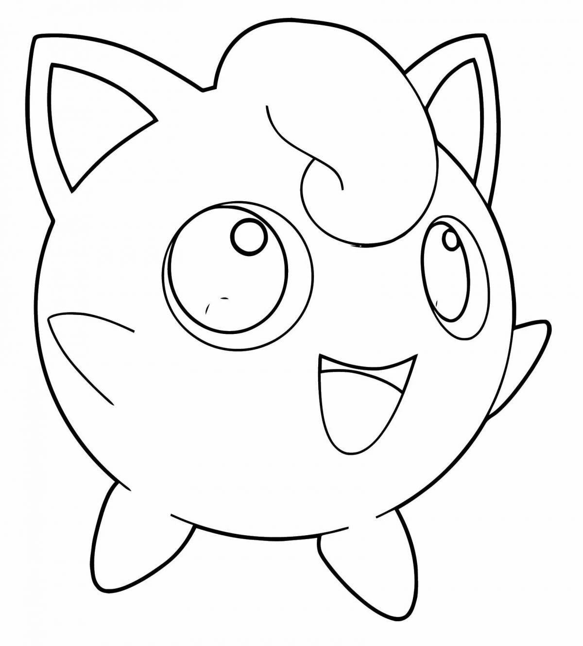 Coloring book glowing jigglypuff