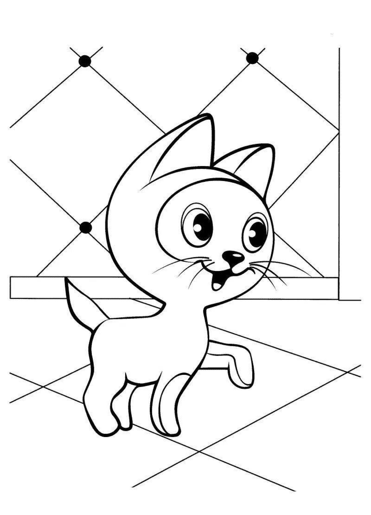 Colorful woof coloring page