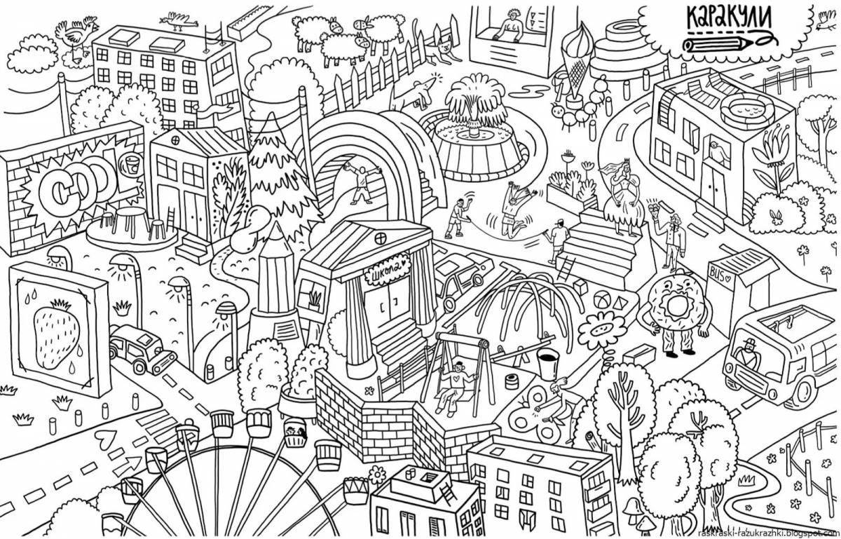 Living city coloring book