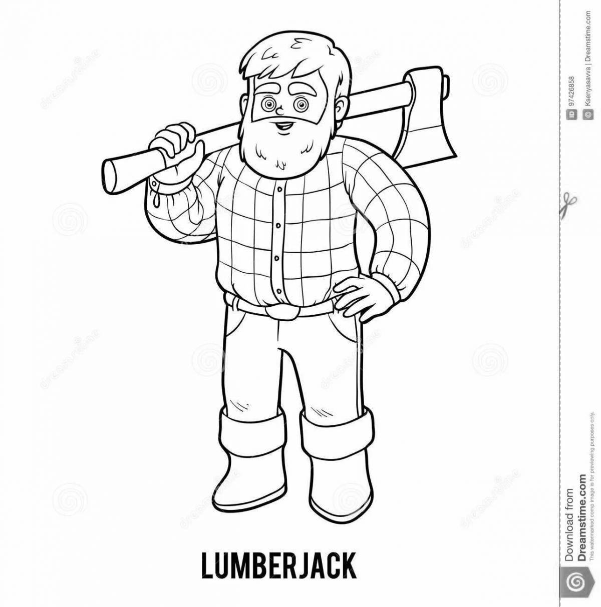 Amazing lumberjack coloring page