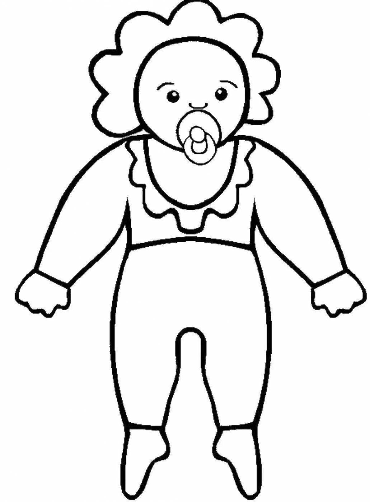 Coloring page charming dolly