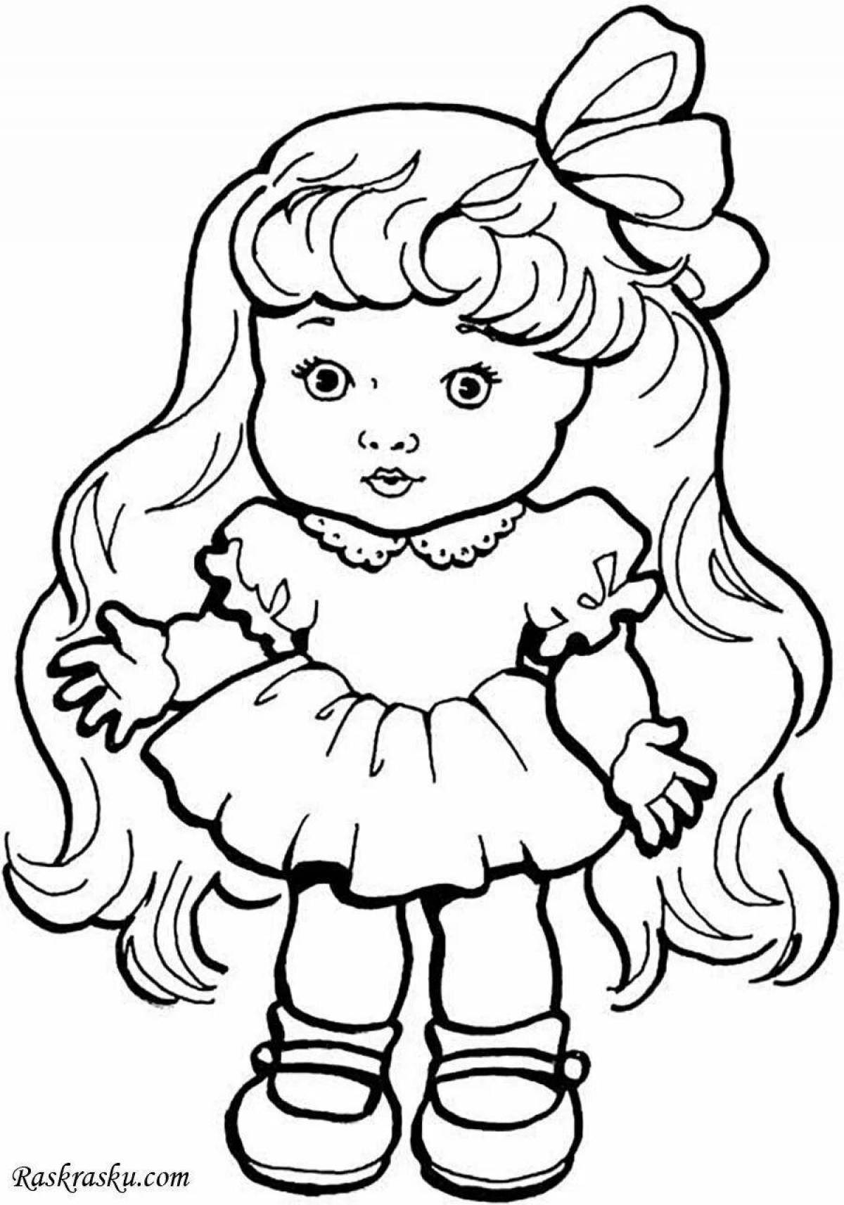 Coloring page funny dolly